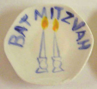 Dollhouse Miniature Bat Mitzvah Plate